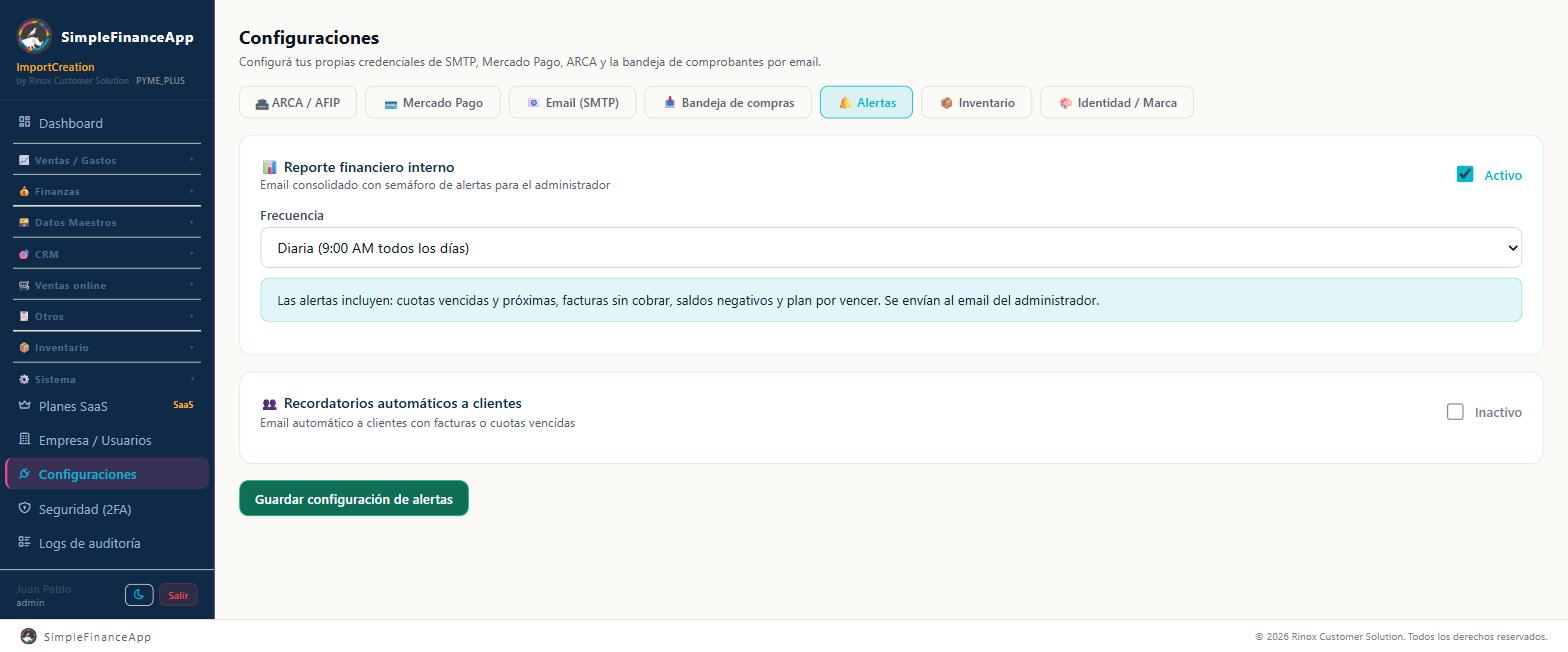 La configuración de los avisos por email: el reporte interno y los recordatorios a clientes