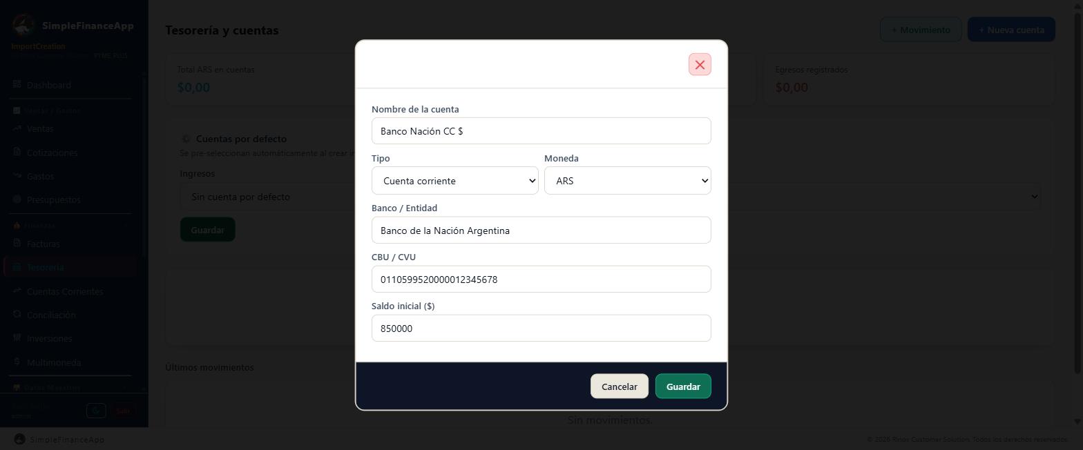 El alta de una cuenta bancaria